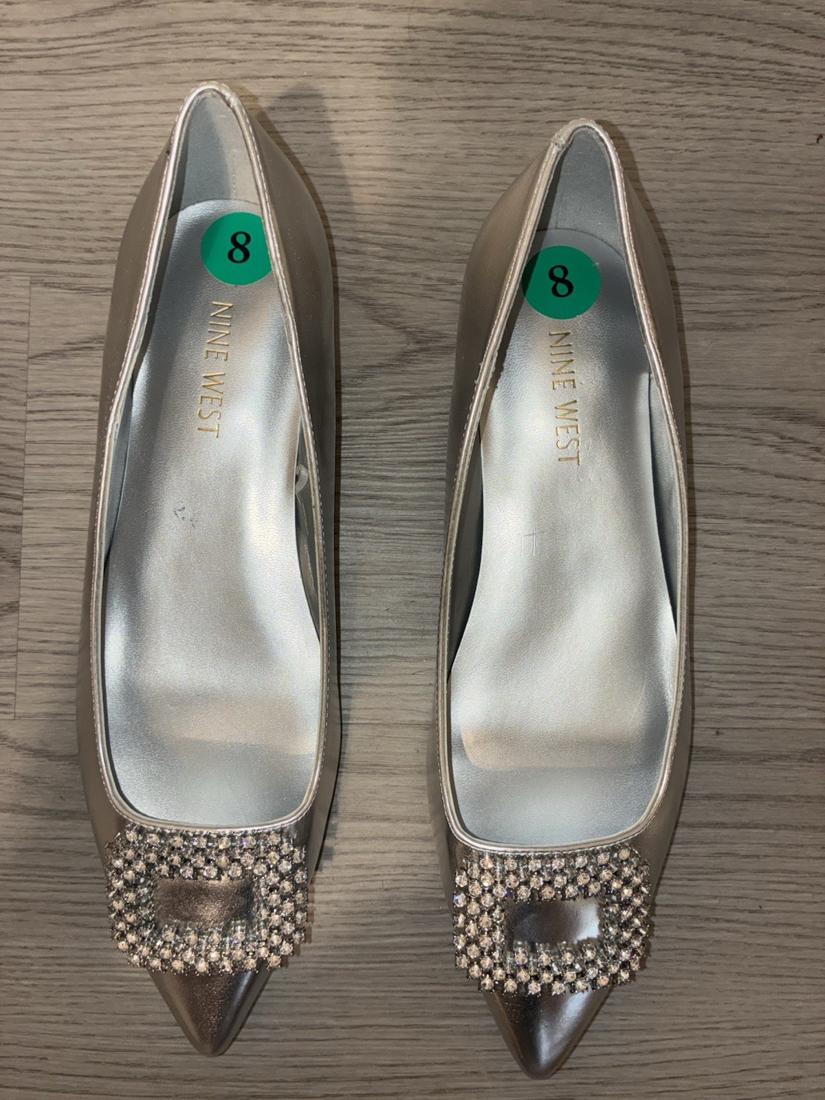 Nine West Junia Silver Pointy Toe New Women’s 8