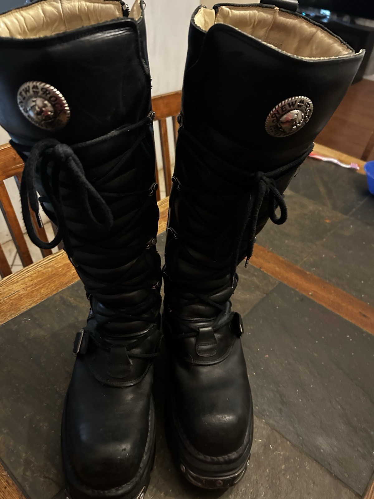 NEW ROCK Reactor HIGH BOOT METALLIC M-272-VC1 Goth Rave 45C US 11.5 Steampunk