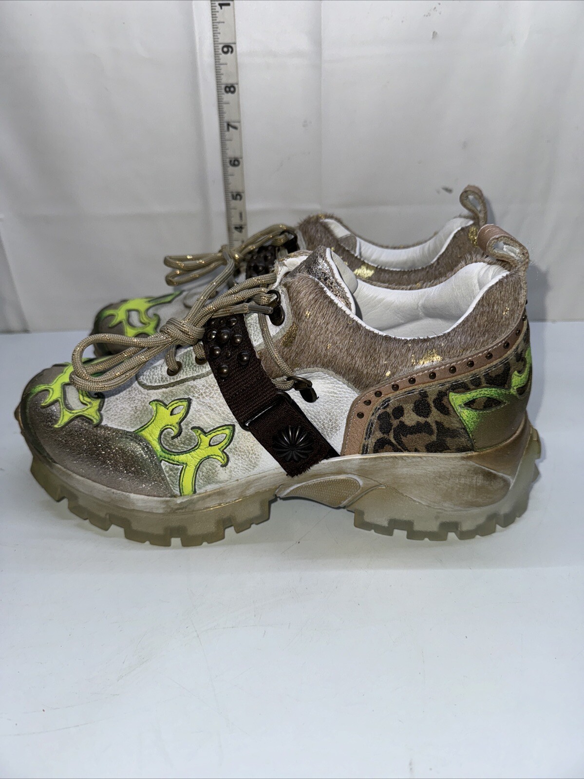 MEZCALERO Women’s Handmade Mexican Fashion Sneaker Dudi Green Diva (Size 10)