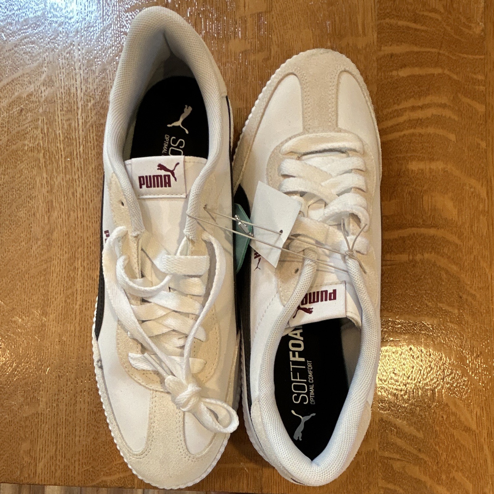 PUMA Men’s SoftFoam+ Low Top Lace-Up Athletic Sneakers White/Black