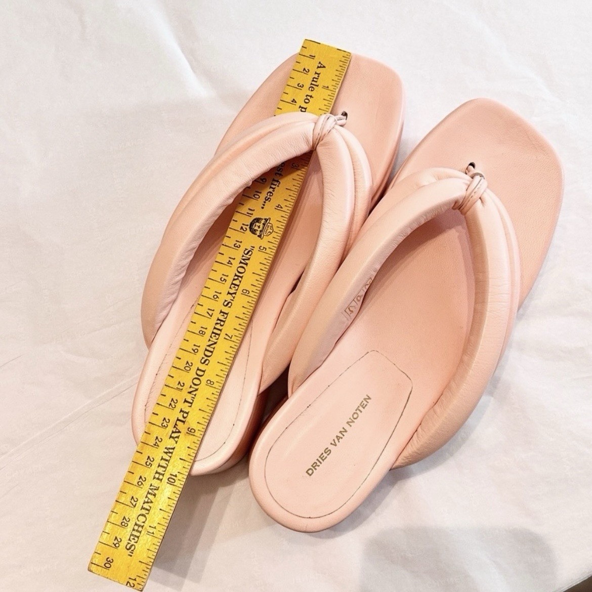 NWT Dries Van Noten 100% Leather Pink Thong Slip-On Sandals Women’s Sz 8.5