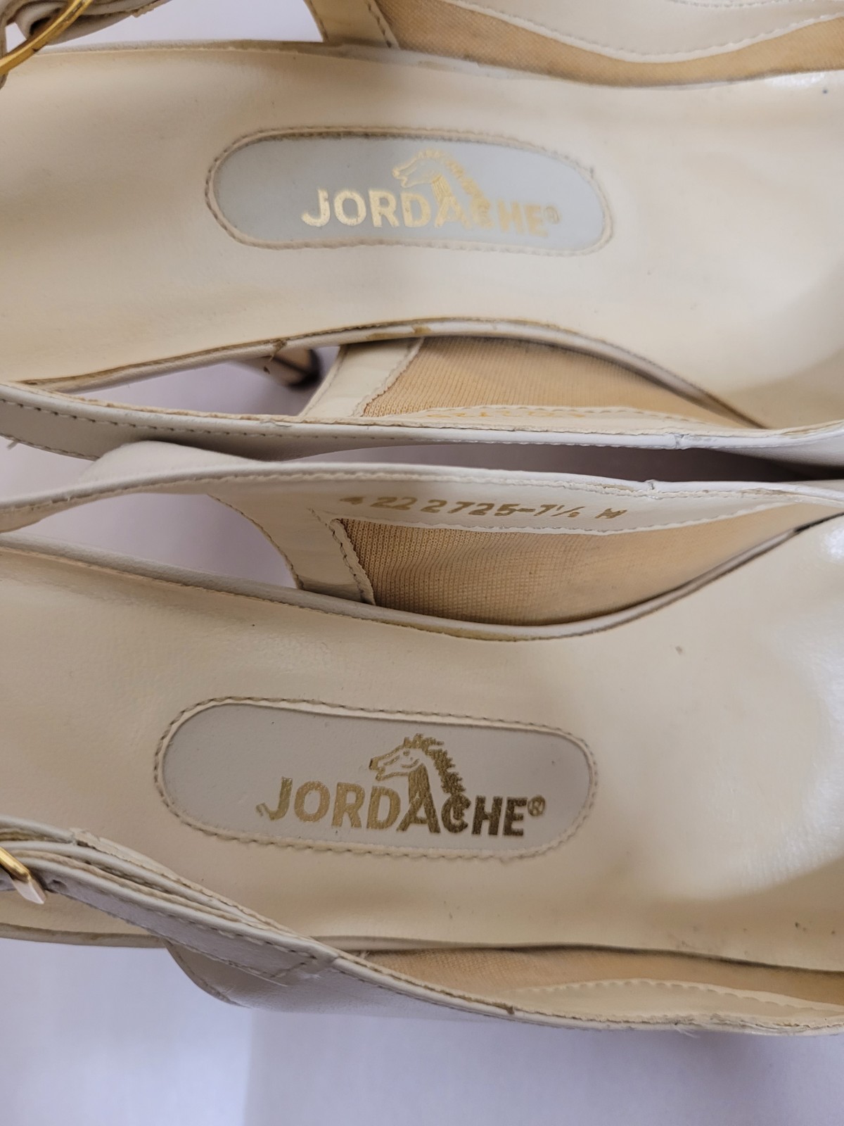 Vintage Jordache Slingback Floral Rosette Retro Dressy Leather Pumps Size 8.5
