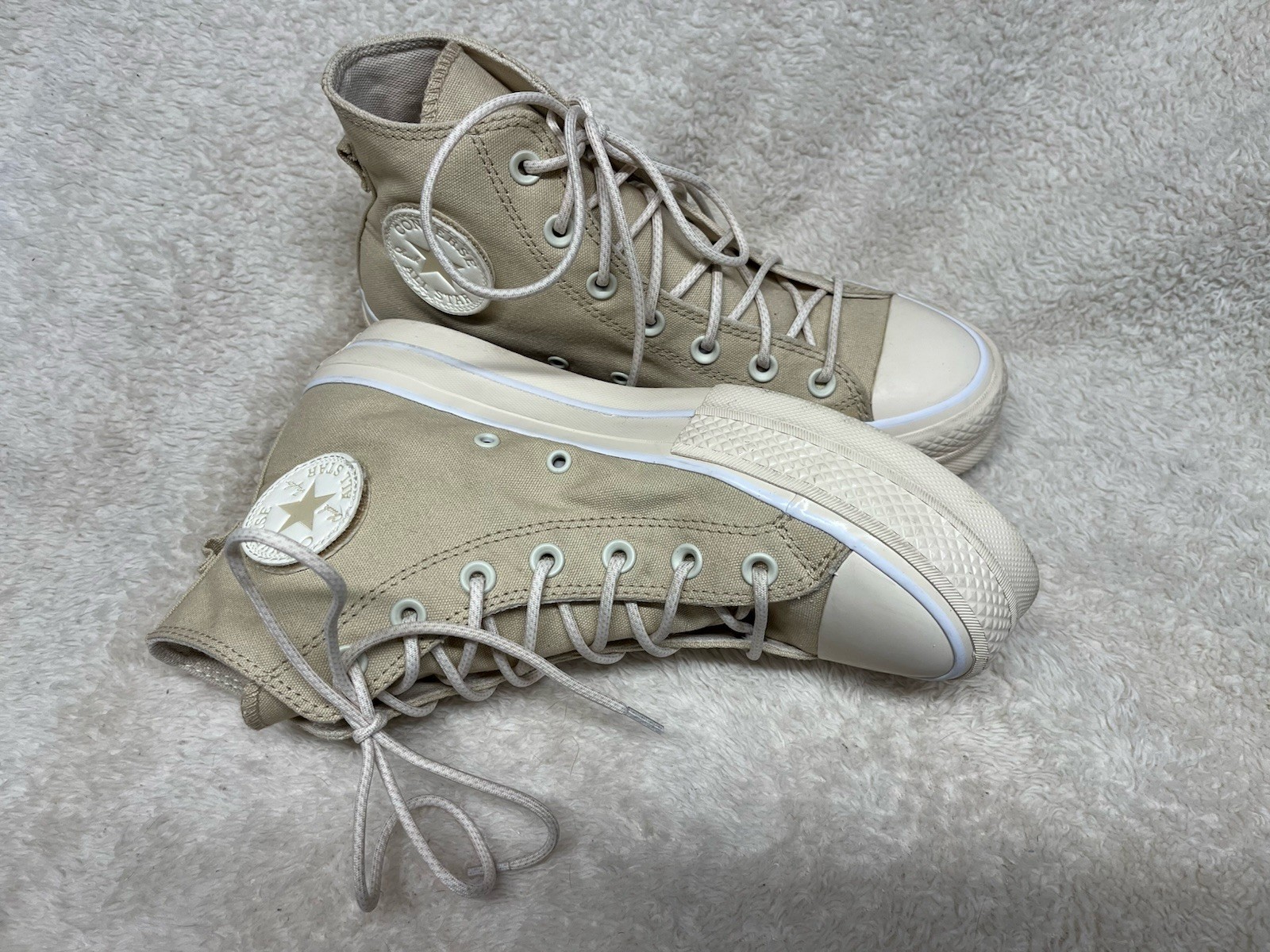 Converse All Star Lift Platform High Top A06092C Oatmeal Womens 8.5