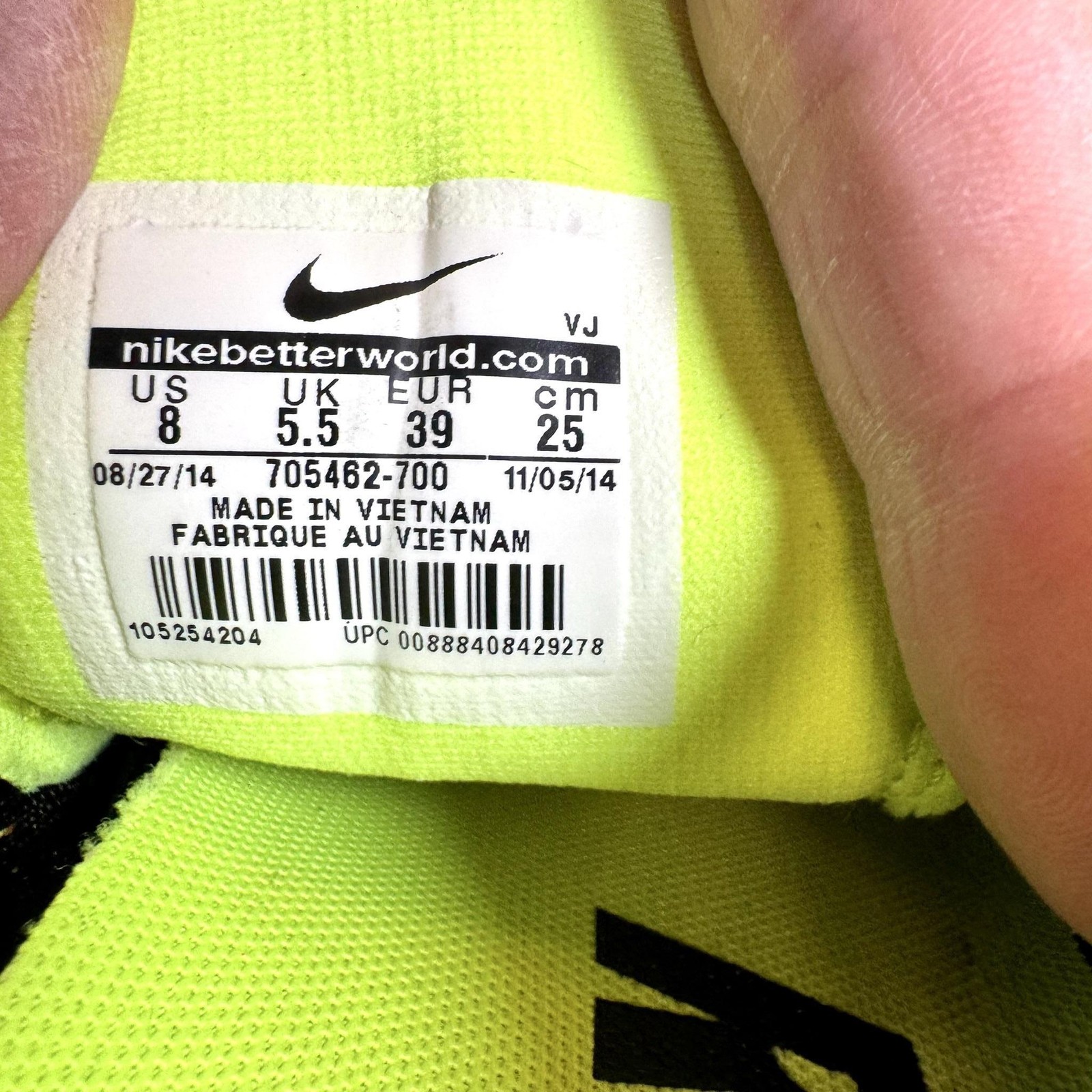 Nike Lunar Trainer Womens 8 Volt Yellow Hyper Pink Running Shoes 705462-700