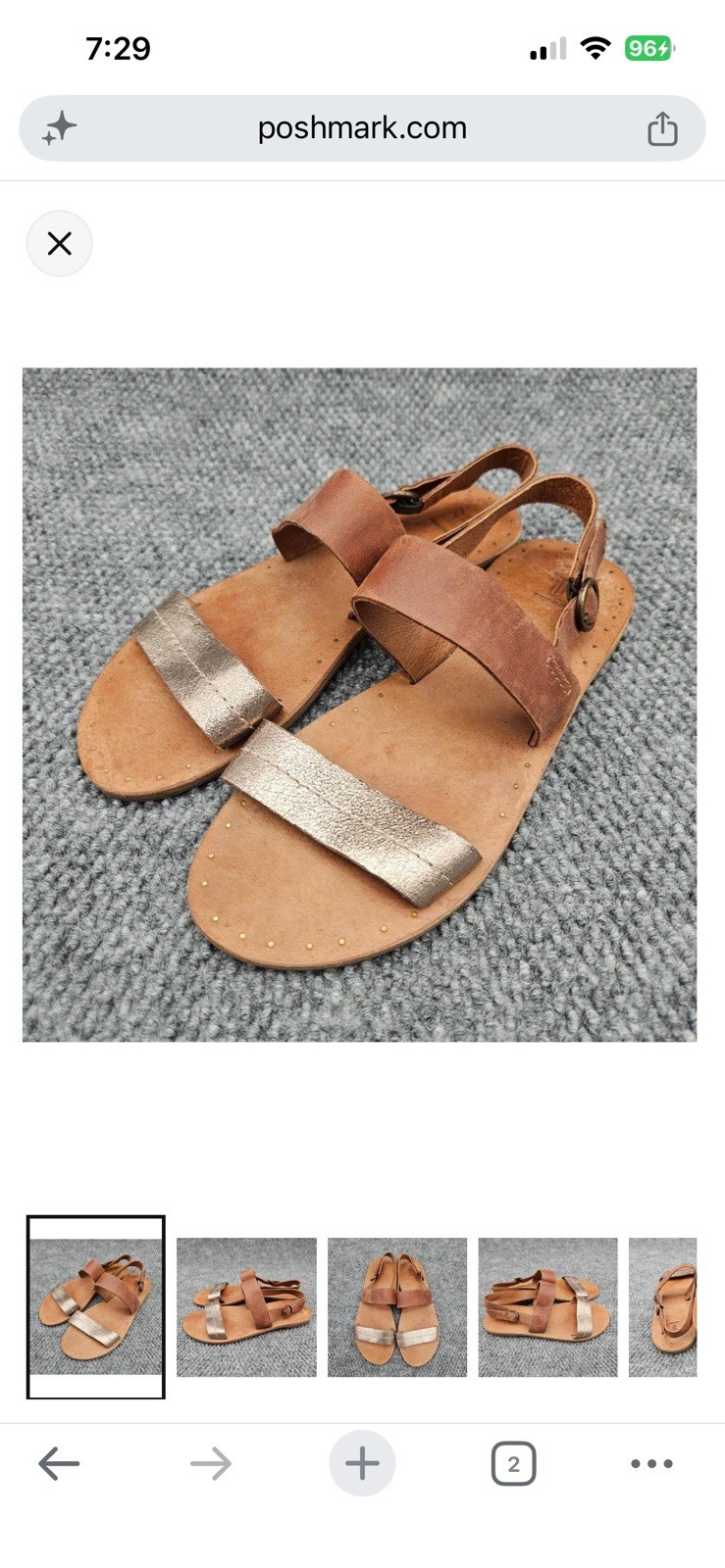 NIB Frye Women’s Sandals Ally 2 Shoes 11 M Gold Brown Leather Slingback