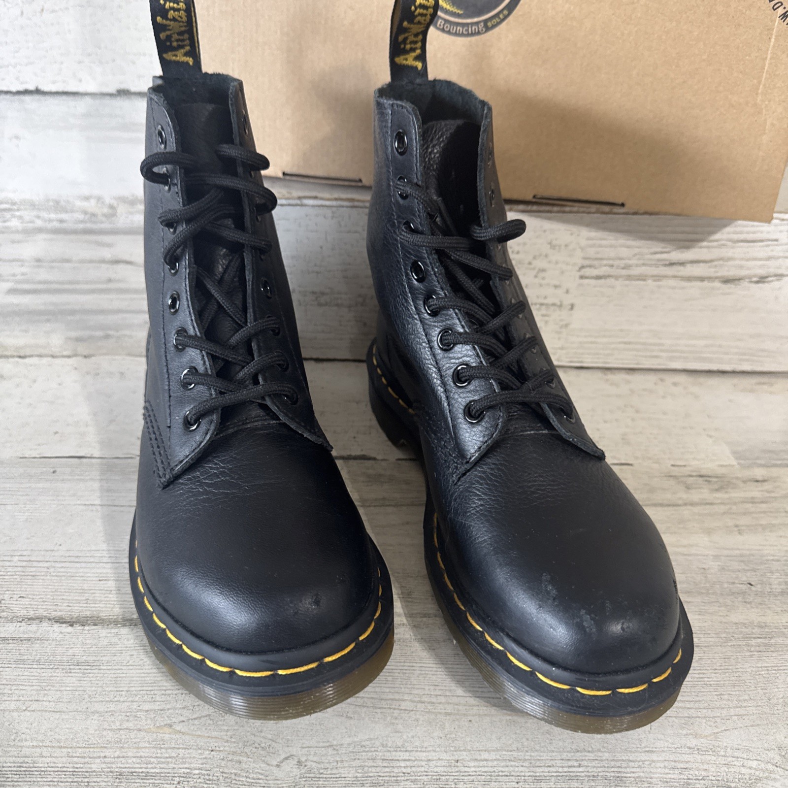 Dr. Martens Pascal 1460 Virginia Leather Boots for Women, Size US 7 – Black -…