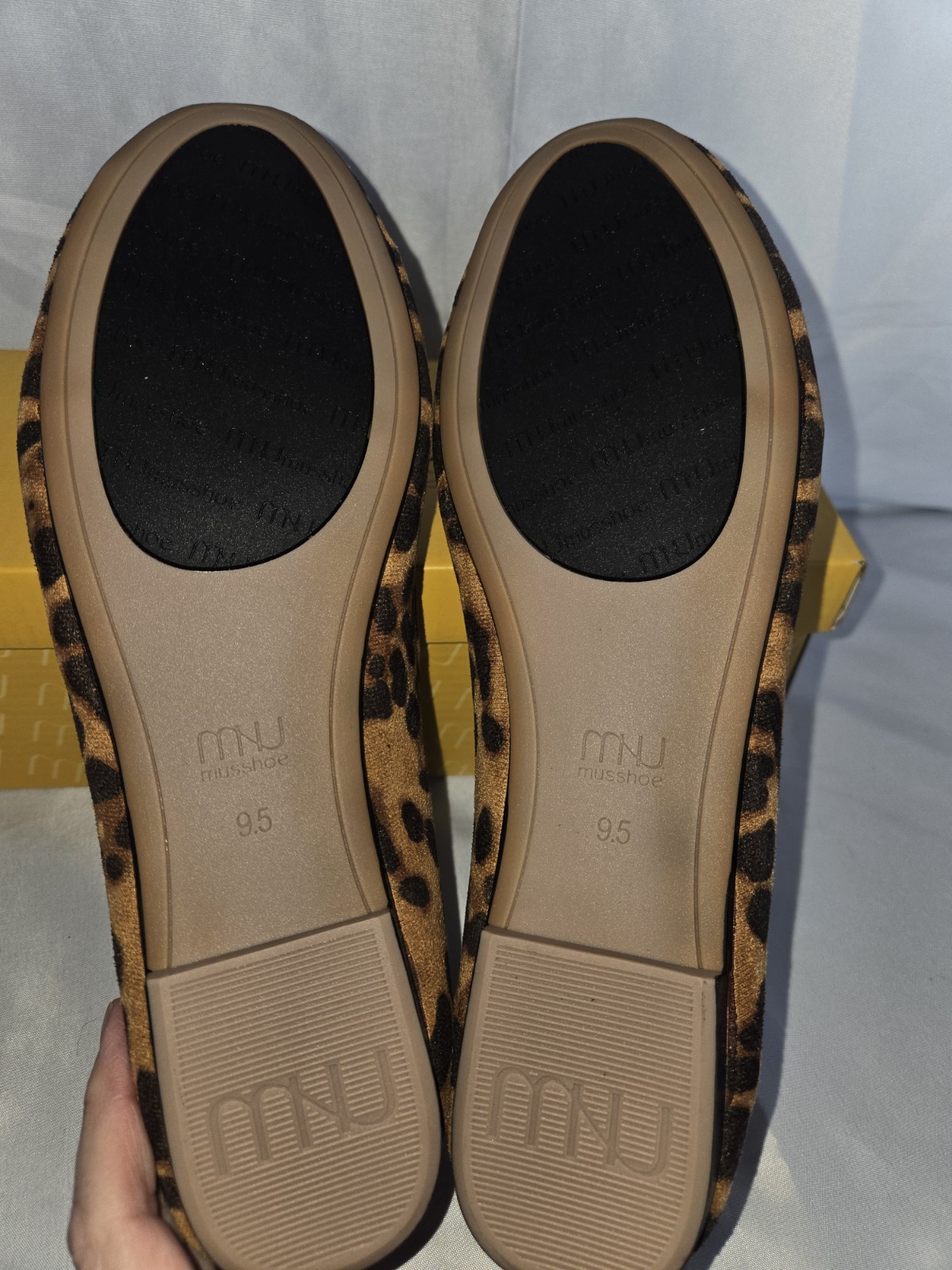 MUSSHOE Women’s Animal Print Faux Suede Slip-On Loafer Flats 9.5 Brown/Black