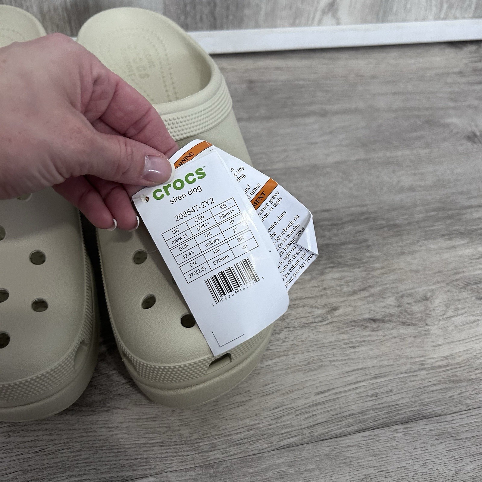 Crocs Siren Clogs Chunky Platform Heels Women 11 Bone Ivory Off White New
