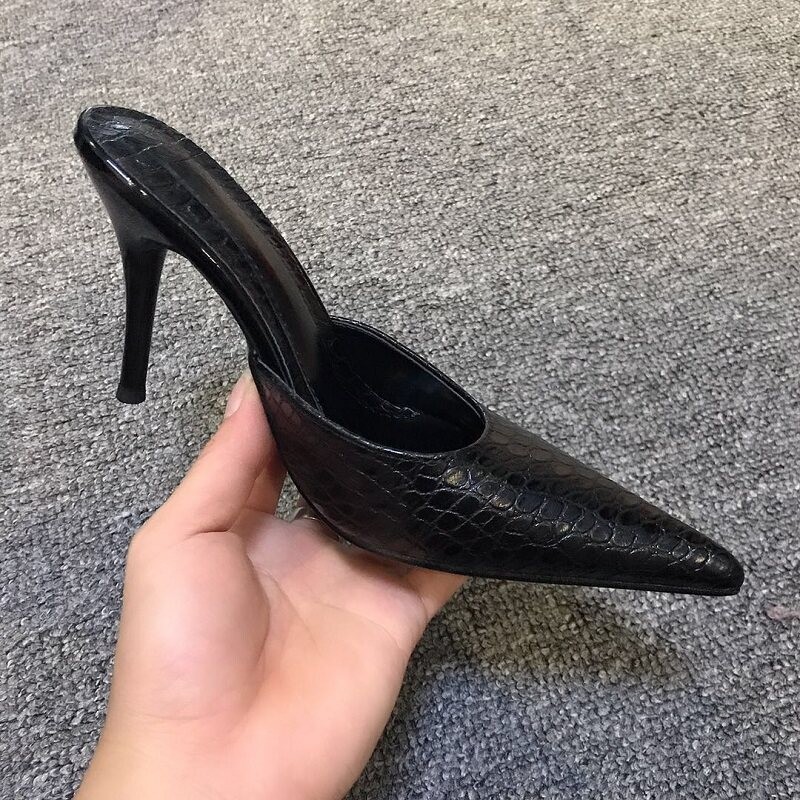 Womens Leather Dress Formal Wedding Slipper Leather Pointy Toe Sandals Shoes New
