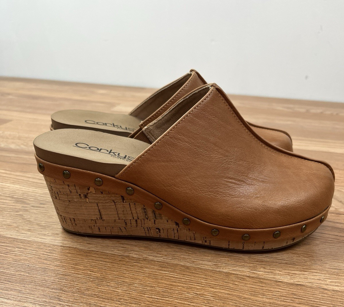 Corkys Footwear Marley Wedge Clogs in Cognac Women’s Size 7 NEW