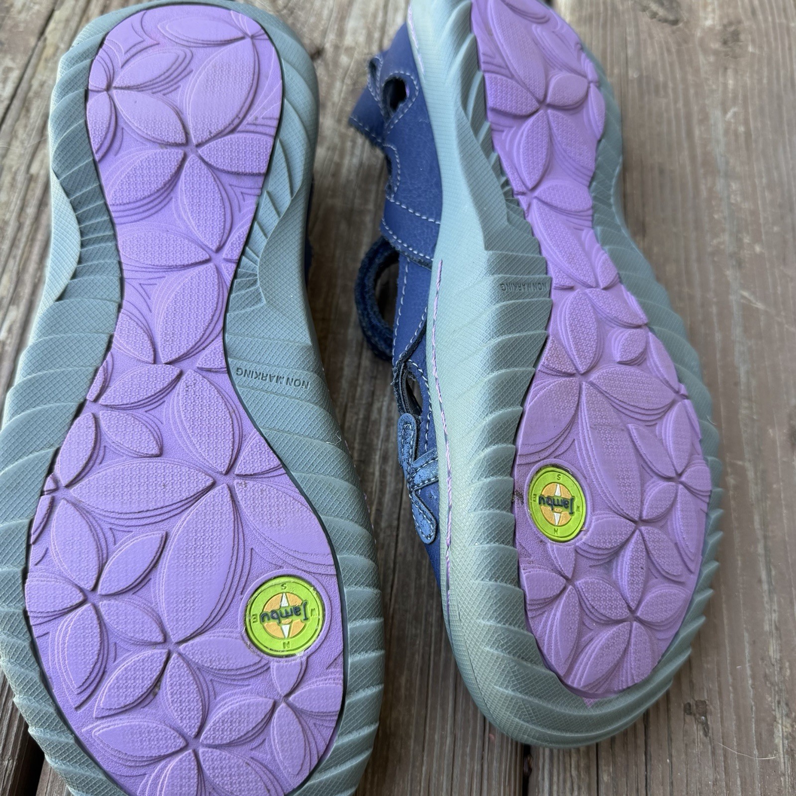Jambu Blossom Mary Jane Shoes Womens 6M Blue Purple Leather Comfort Flats