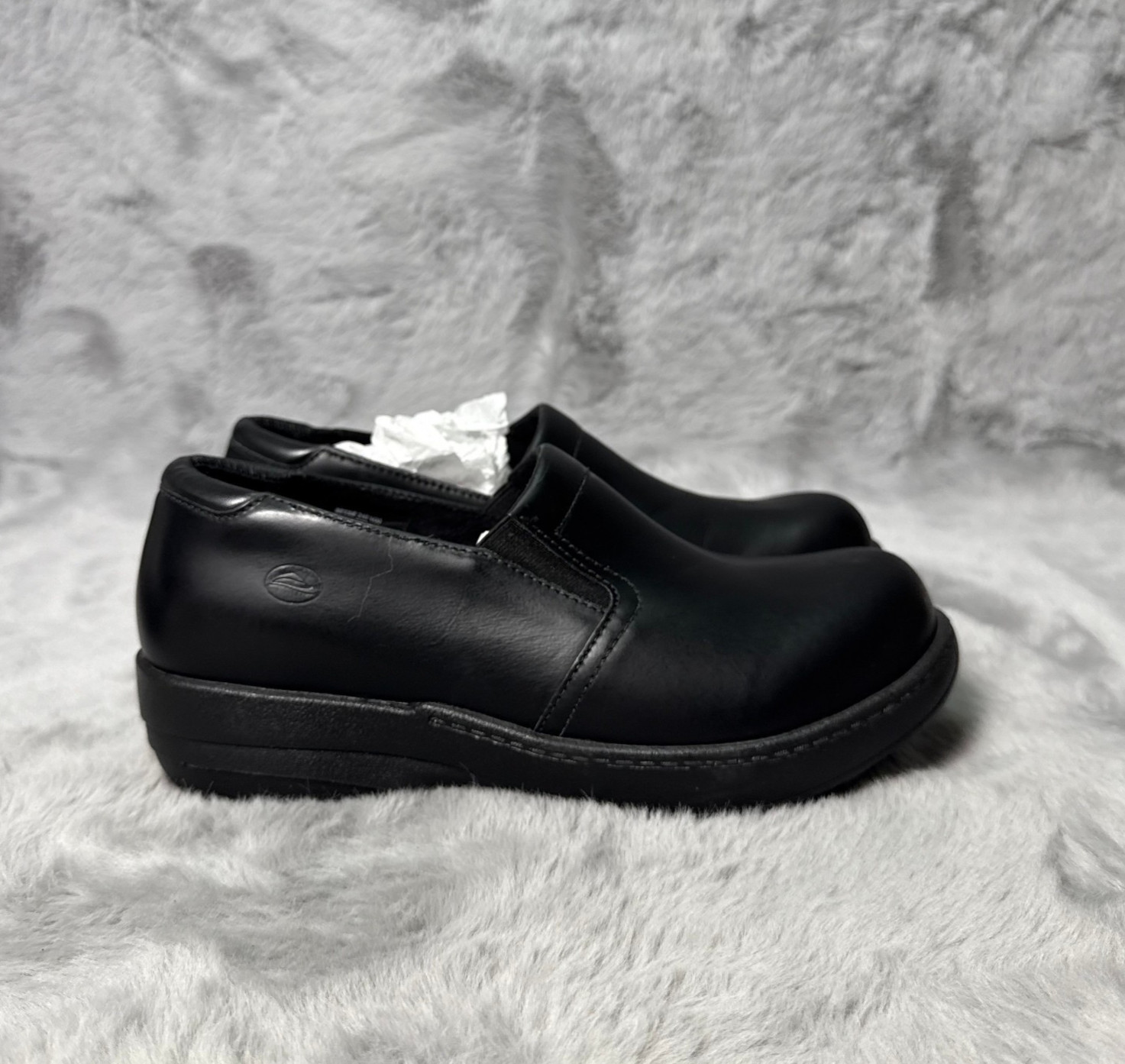 Abeo Bessie 24/7 Shoes Womans Black 8 Leather Clogs Work Slip Resistant Loafer