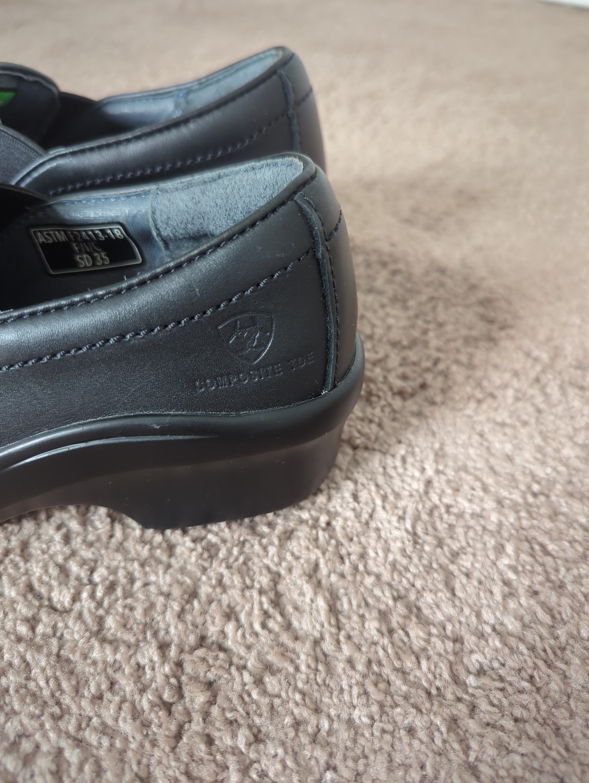 Ariat Expert Safety Clog SD Composite Toe Black Sz 6 C Wide Slip Resistant
