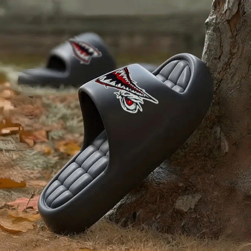 Shark Slides Women Men EVA Non-Slip Thick Sole Novelty Beach Home Sandals