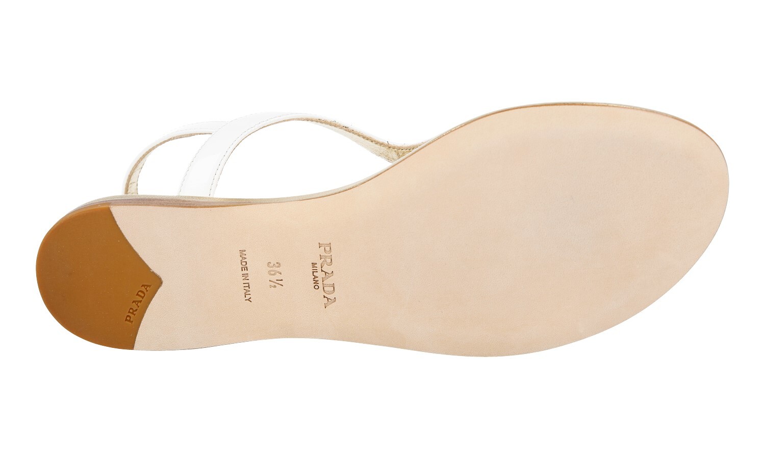 PRADA Patent Leather Sandals Slingback Thong 1Y701F White NEW – US 6.5 EU 36,5