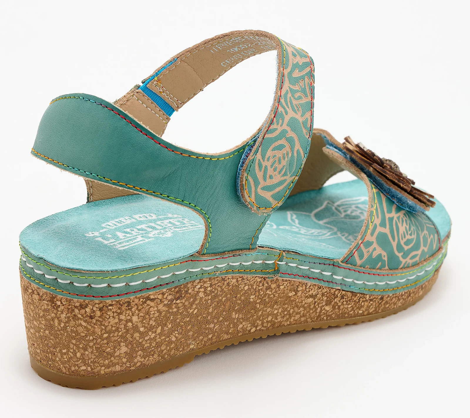 L’Artiste Spring Step Leather Wedge Sandals-Cuteness-Black-EU35 (5)-A587756