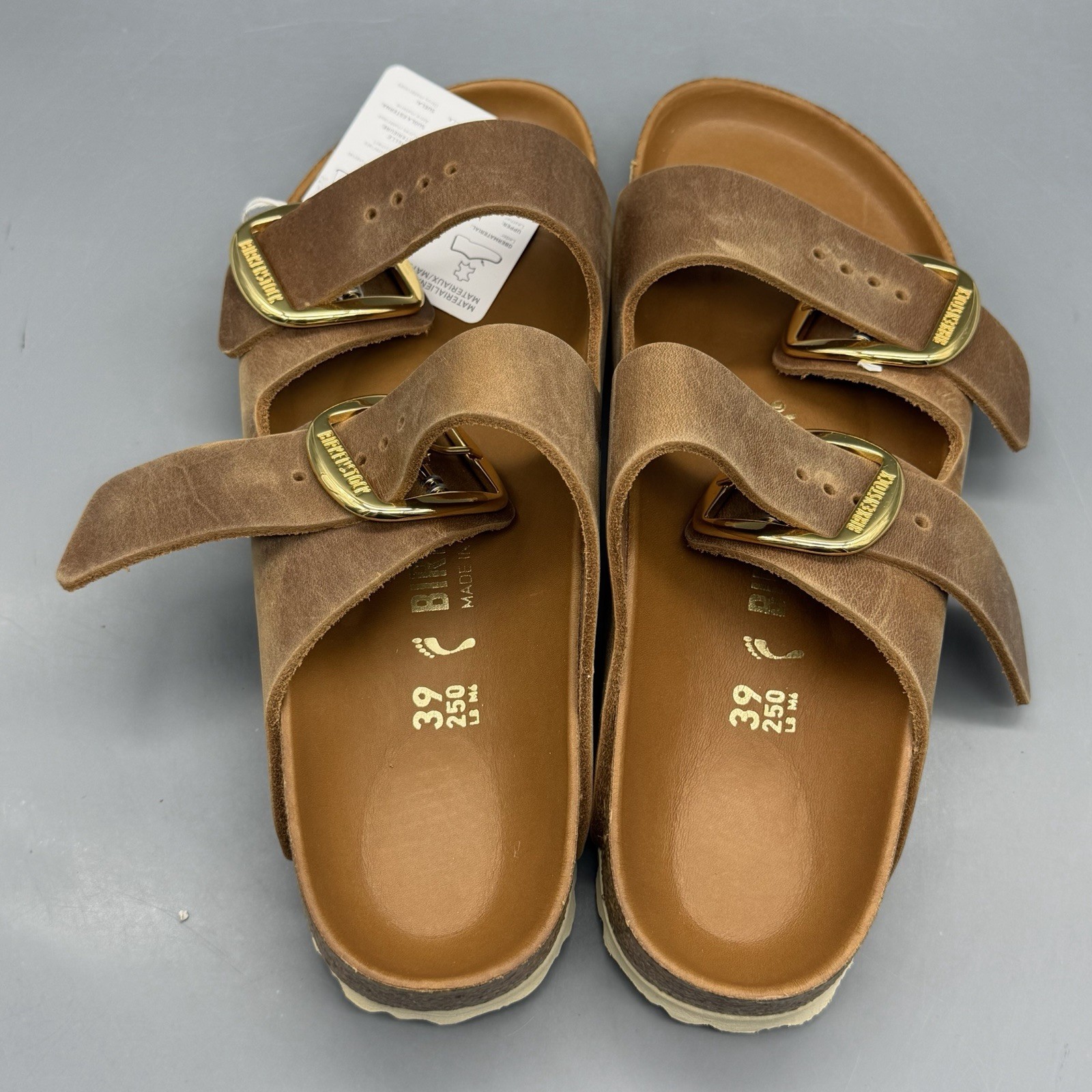 Birkenstock Arizona Big Buckle Women’s EU 39 US 8 Leather Sandal Cognac Narrow