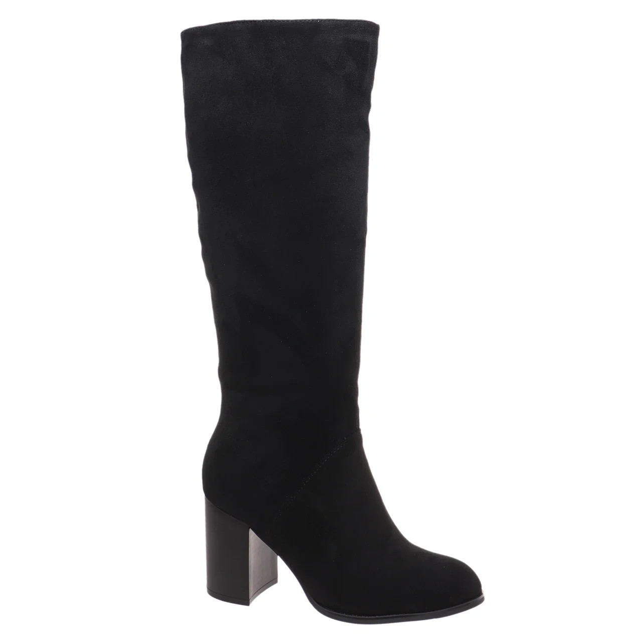 Black Suede High Heel Knee High black boots Winter fall block heel casual party