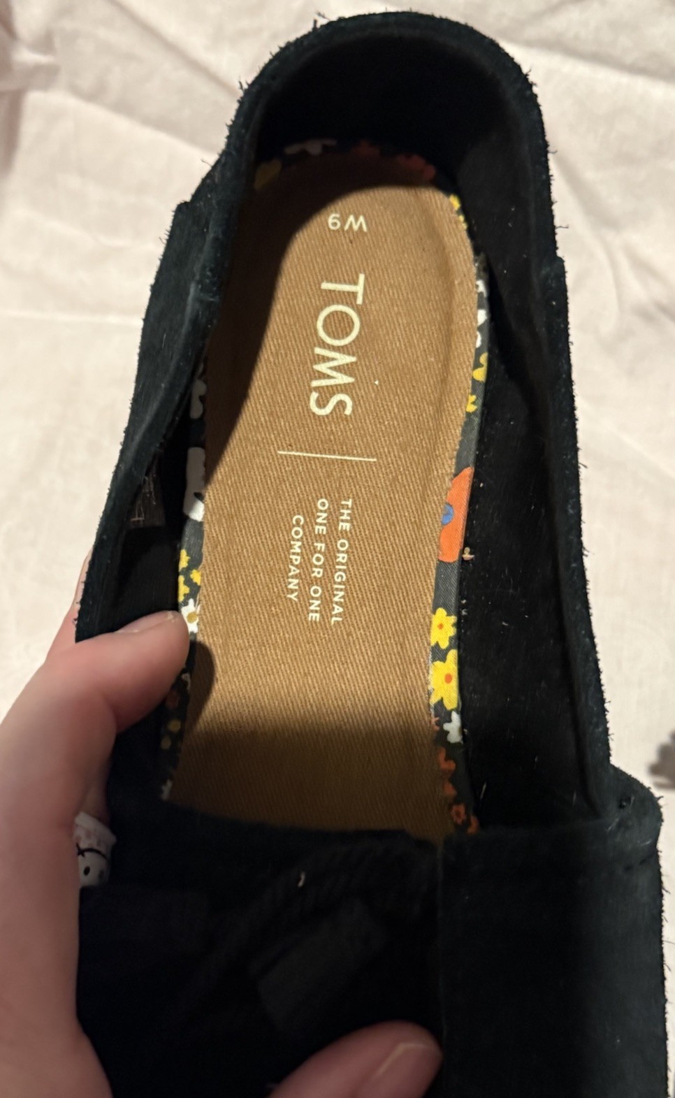 Toms Kelli Tie Front Black Suede Flats US Shoe Size Women’s 9