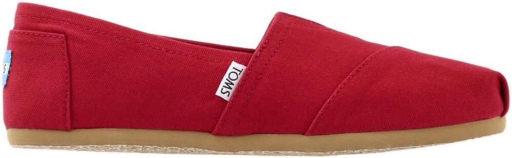 Toms Womens Alpargata Canvas Slip-On Red