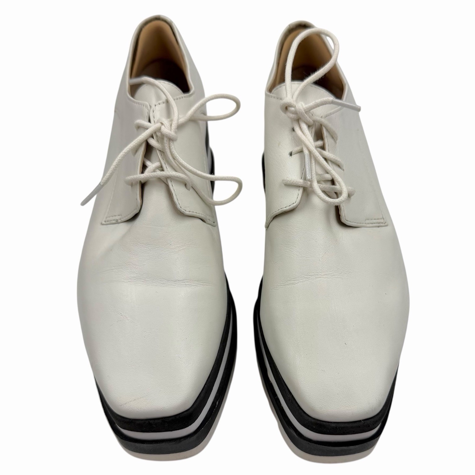 PRÜNE BLACK & WHITE PLATFORM LACE UP OXFORDS LEATHER RETRO GRUNGE GOTH SIZE 7