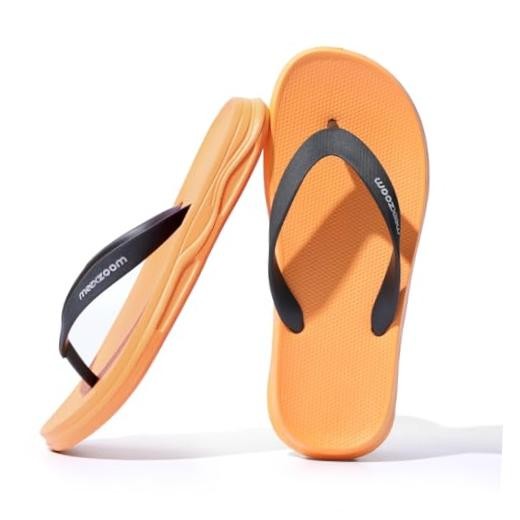 Womens Flip Flops Comfortable Cushion Slip On Beach Thong 10.5-11 Orange/Black