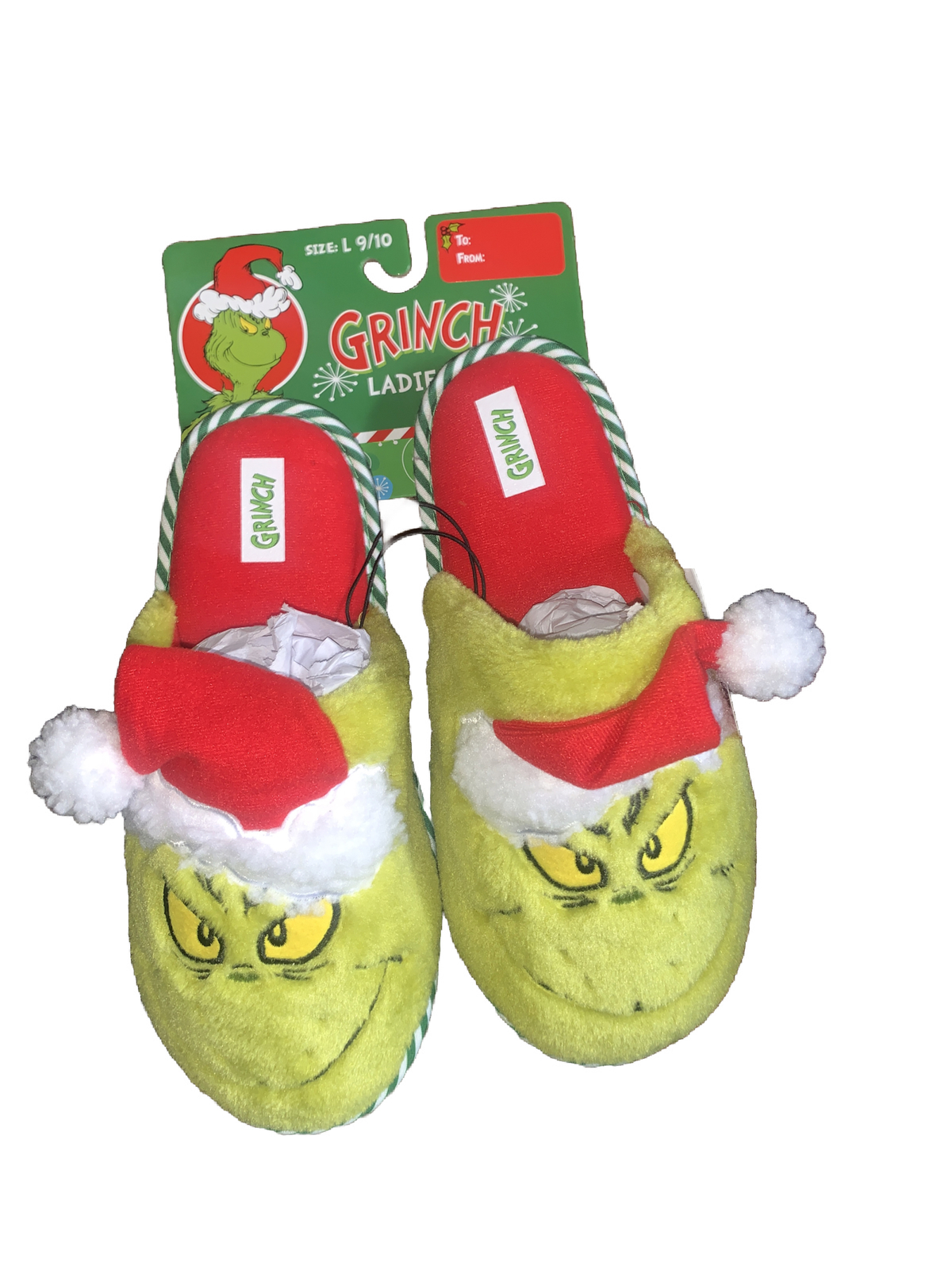 Dr. Seuss The Grinch Christmas Unisex Slippers Size 9/10 USA