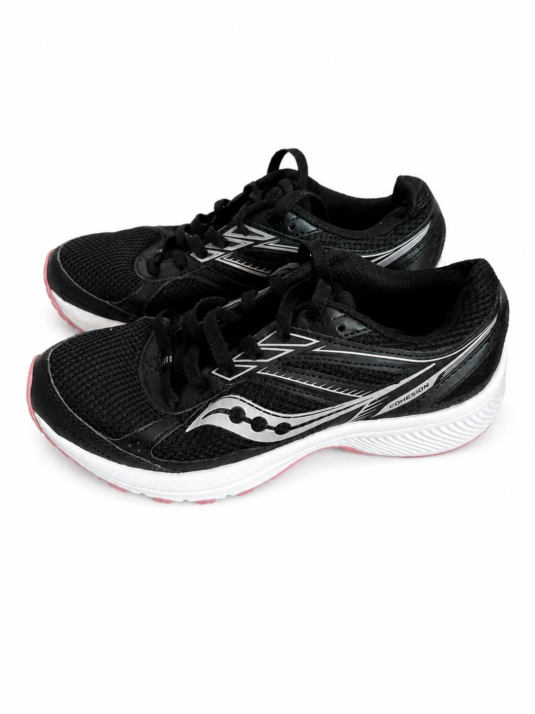 Saucony Cohesión Womens Running Sneakers Black Pink Size 6.5 Lace Up Athletic