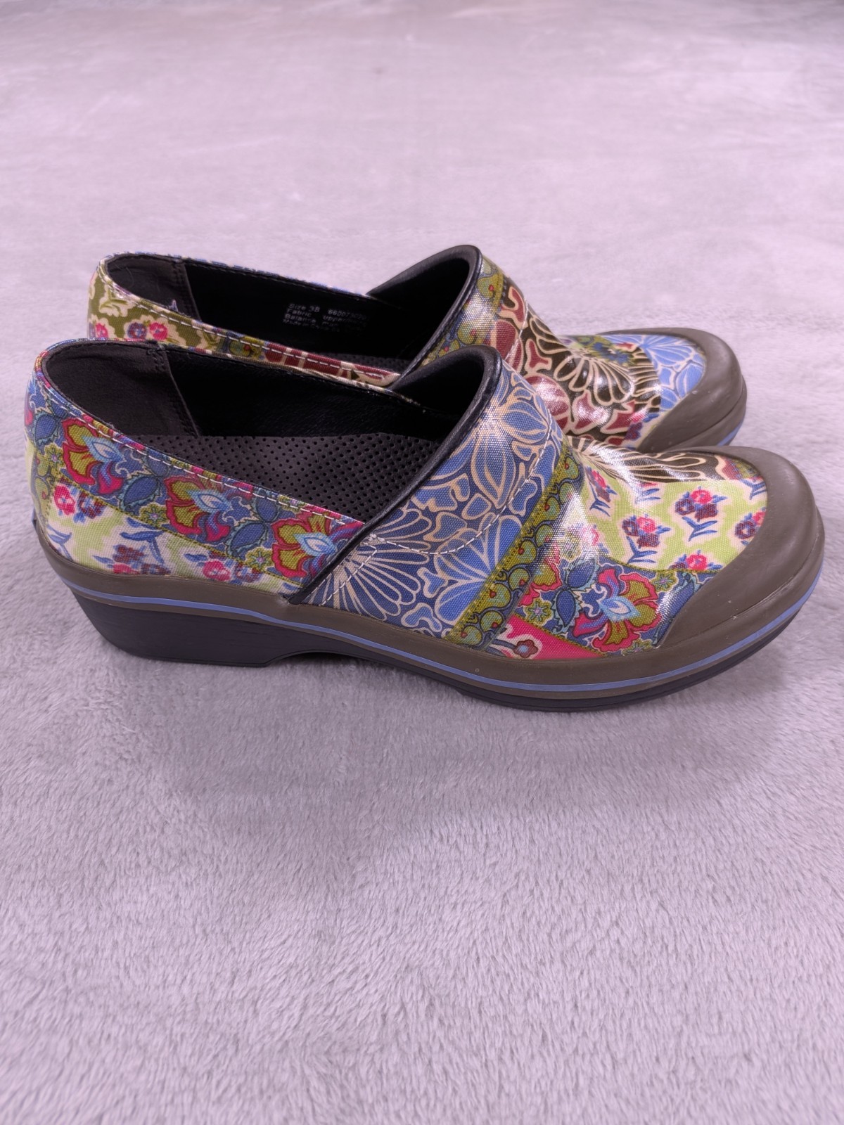 Dansko Professional Multi Color Floral Patchwork Slip Resistant Clogs Shoes…