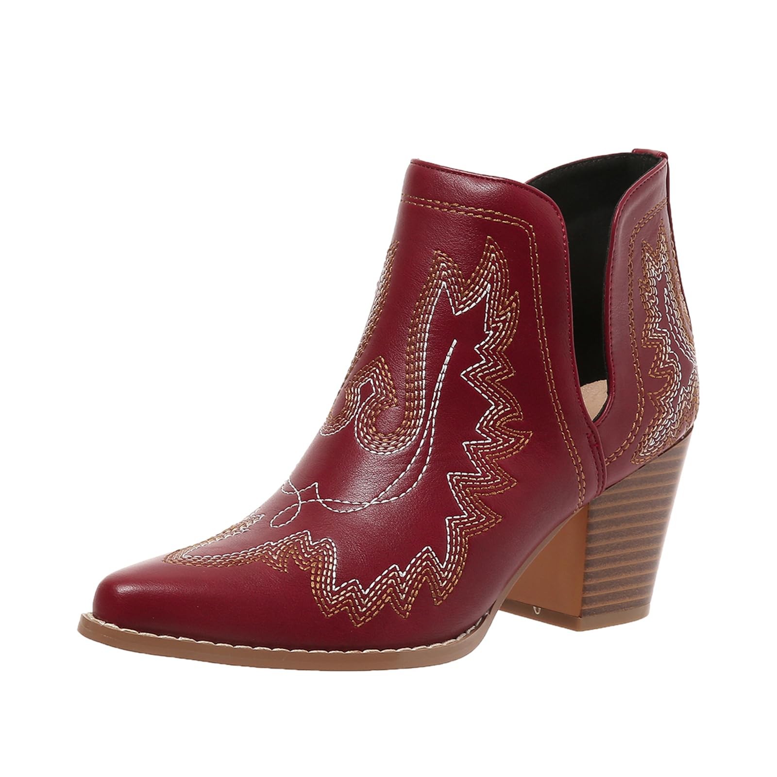 Cowboy Boots for Women Cowgirl Ankle Western Embroidered Stitched Pointed Toe