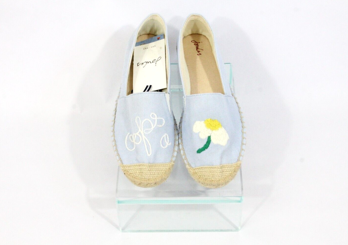 Joules Shelbury Espadrille Flat sz 9 Women NEW Daisy Flower Shoes Novelty print