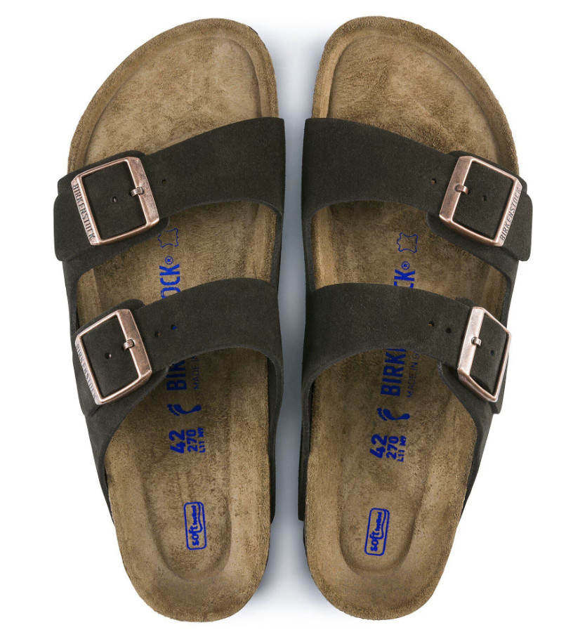 Birkenstock Arizona Soft Footbed Sandals Suede Leather Mocha Unisex