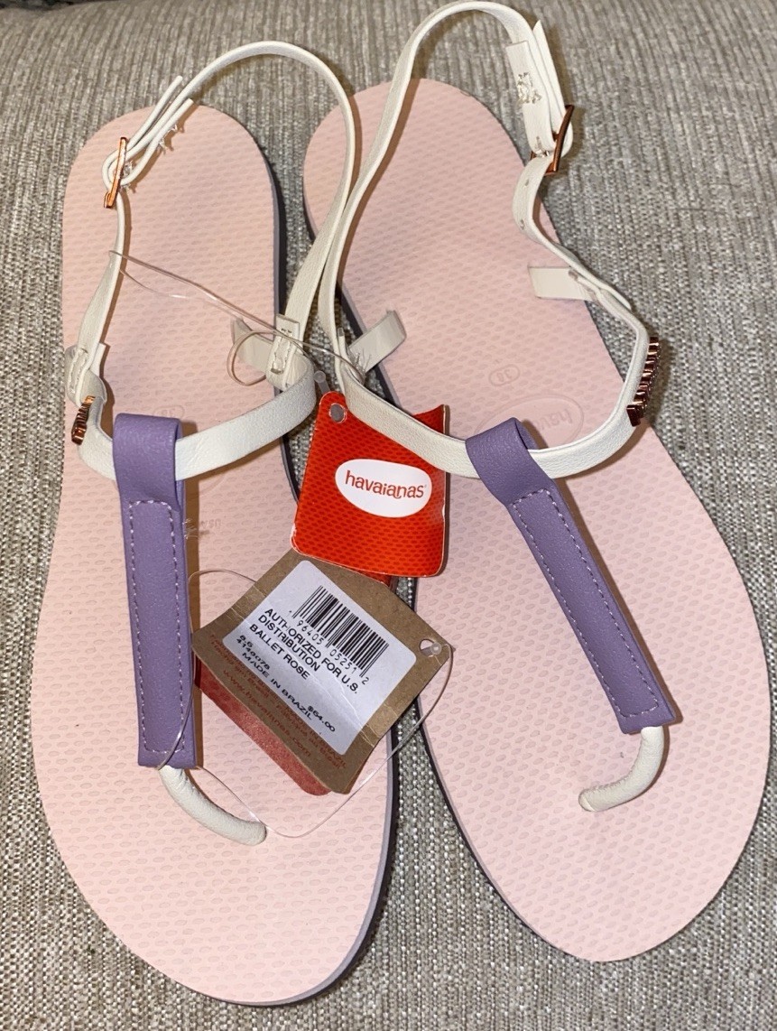 Havaianas You Rio Sandal Ballet Rose Women’s Size 8.5 Ankle Strap NWT $54