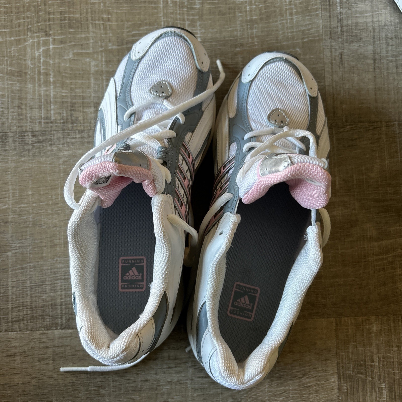 Adidas Trainer Sneakers Womens 8 White Pink Silver Y2K Running Shoes 2007 NIB