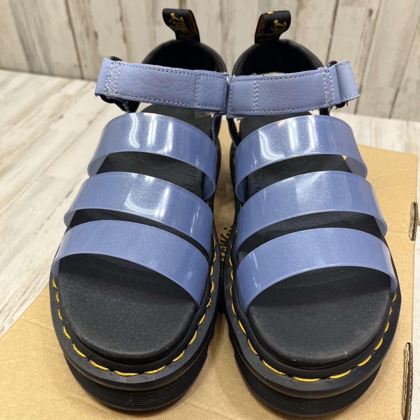 Dr. Martens Women’s Blaire Jelly Glitter Strap Sandal Zen Blue Sizes 7 OSR
