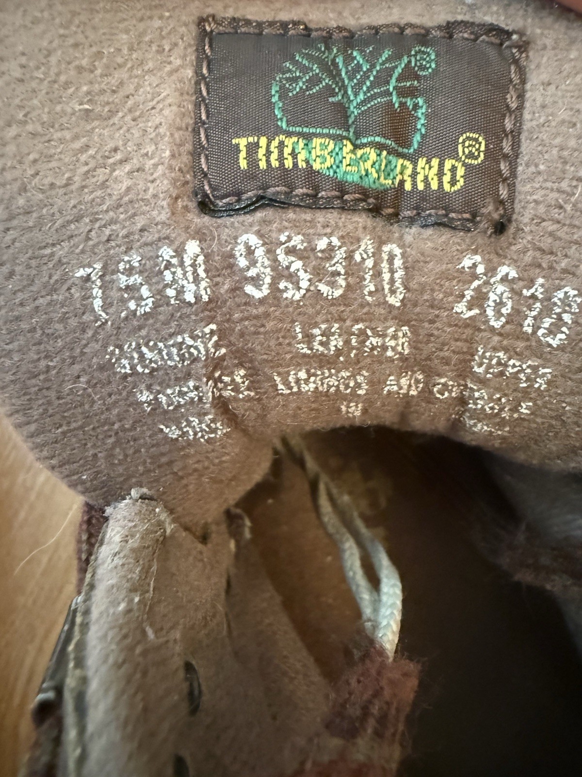 Timberland Brown Leather Hiking Trail Boots Womens Size 7.5 M (DAMAGED LACE)