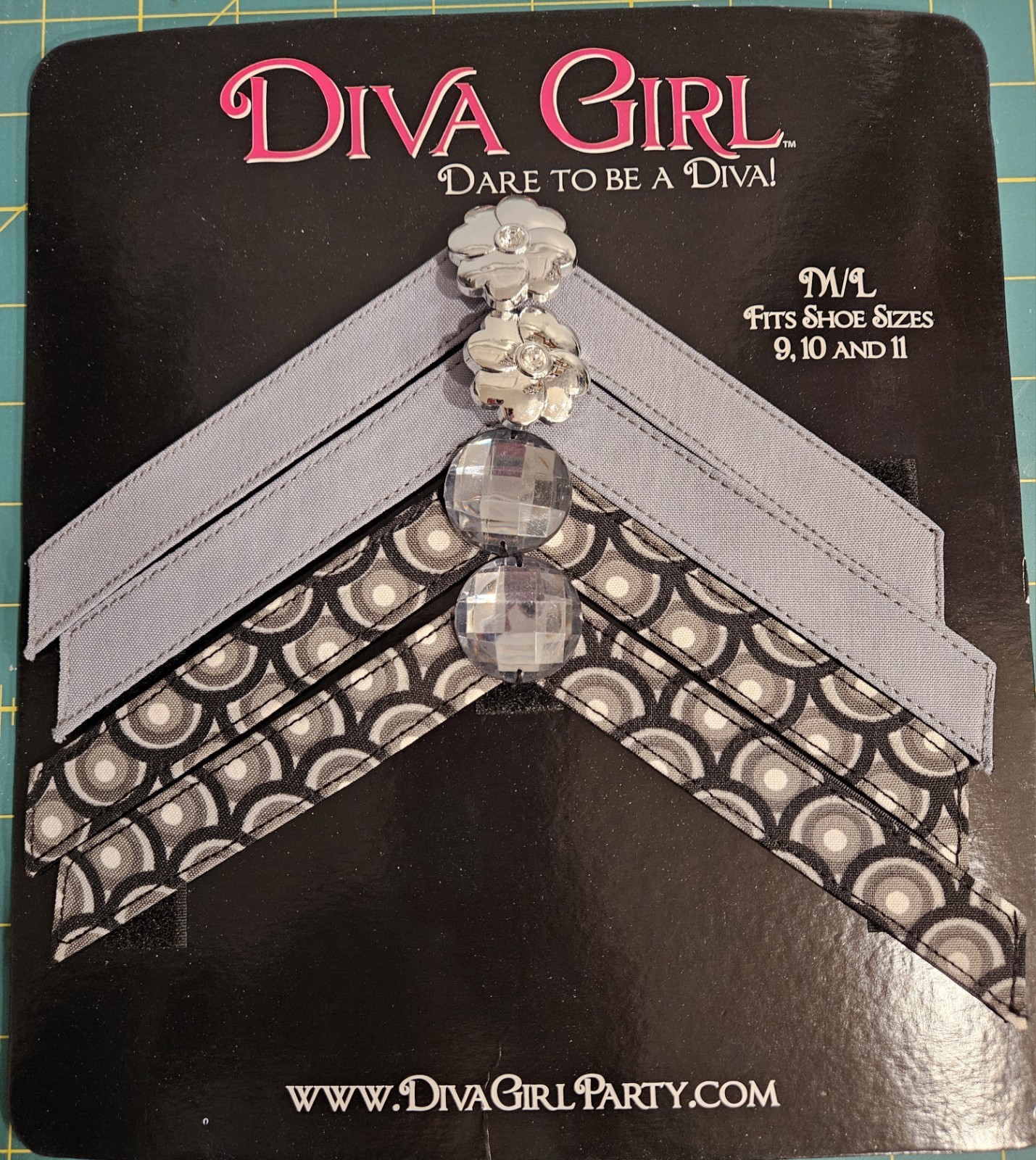 DIVA GIRL M/L – (FITS SHOE SIZES 9,10 & 11) -SANDAL STRAPS, All 4 Sets, $10