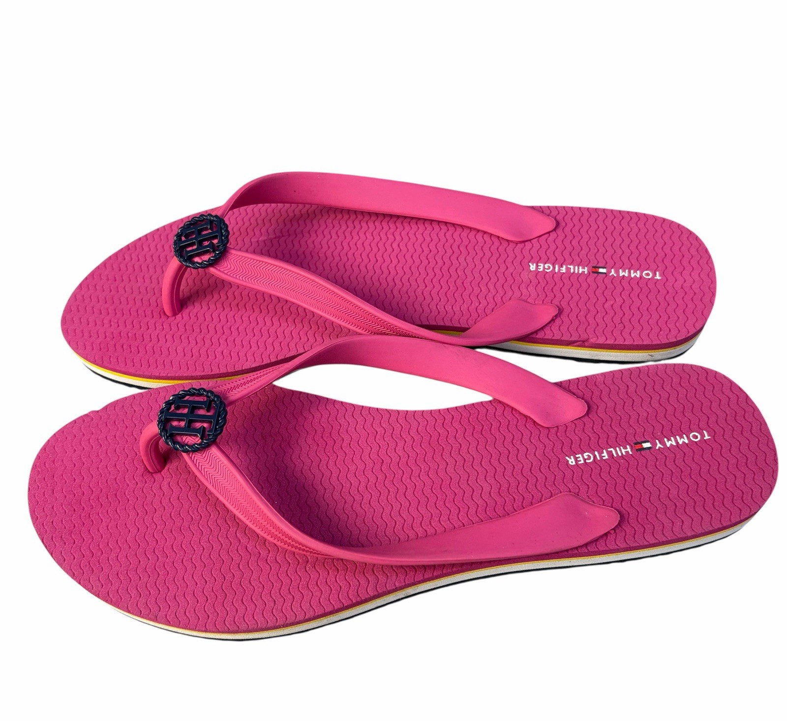 TOMMY HILFIGER WOMEN’S SANDALS FLIP FLOPS LIGHTWEIGHT L PINK 9/10 NWOT