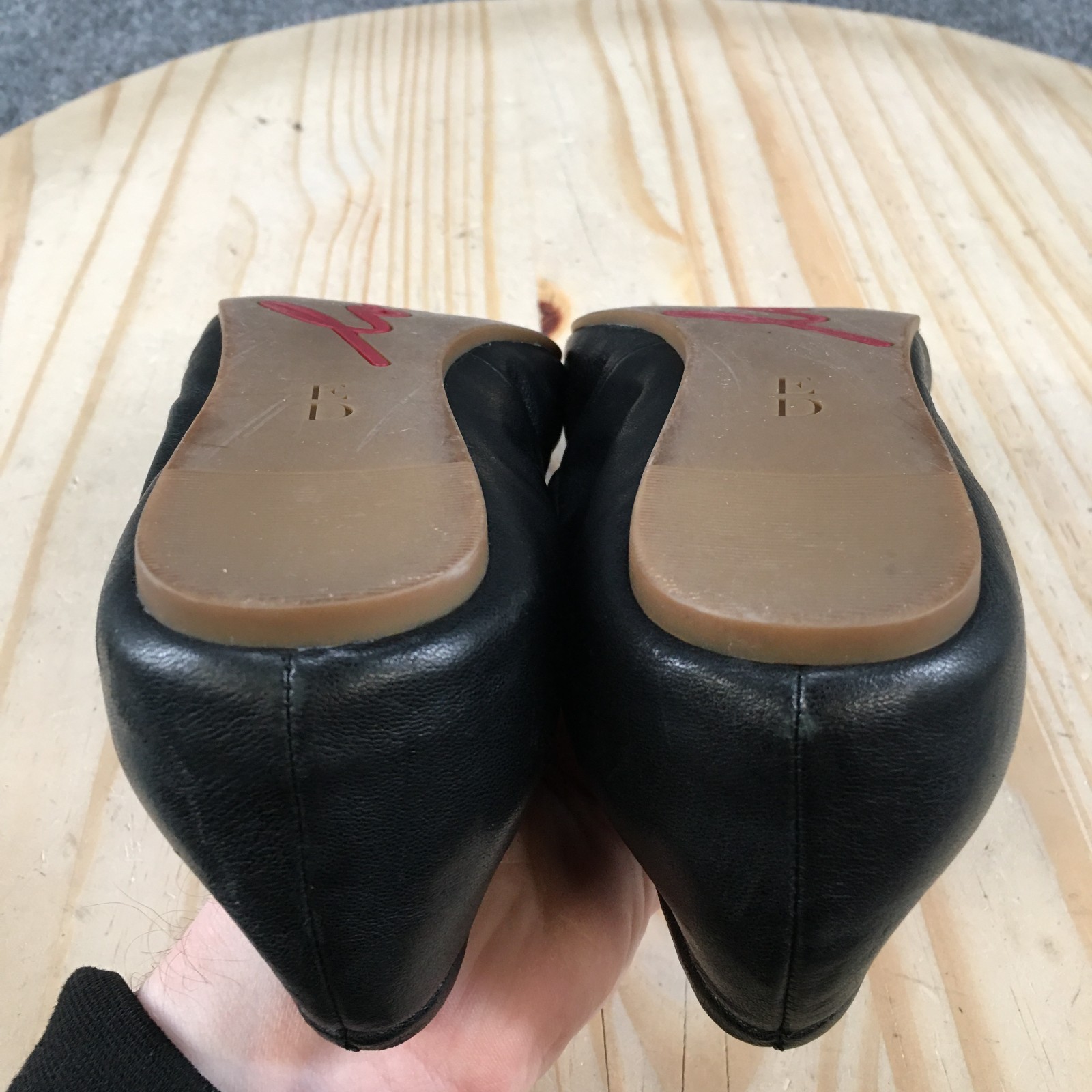 ED Ellen DeGeneres Love Shoes Womens 8 M Langston Ballet Flats Black Leather