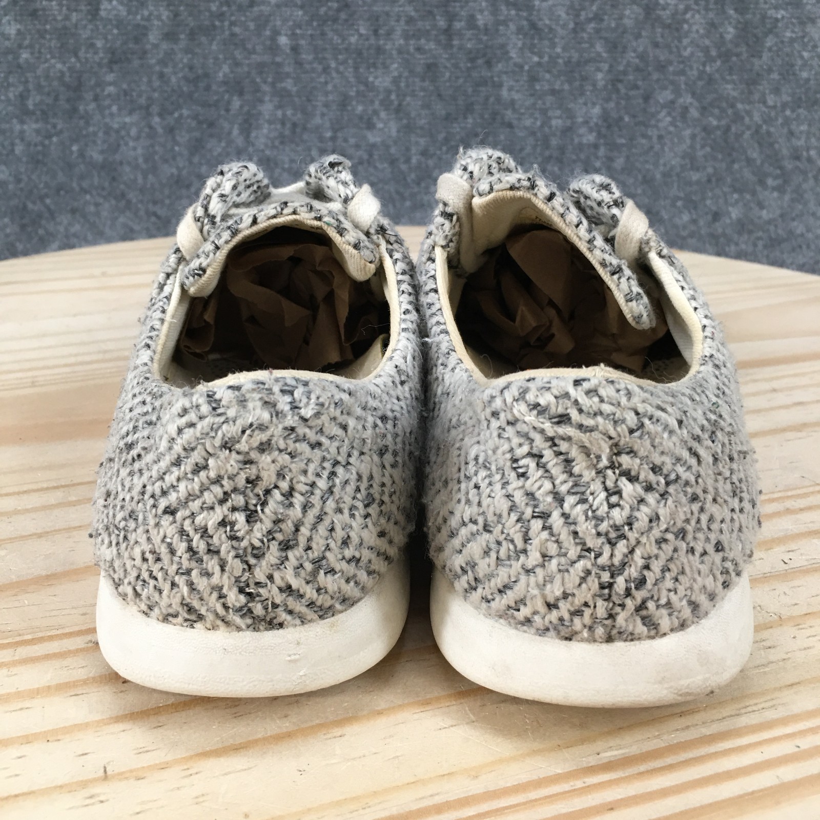 TOMS Del Rey Shoes Womens 6 M Sneakers Lace Up Round Toe 71-22600 White Gray