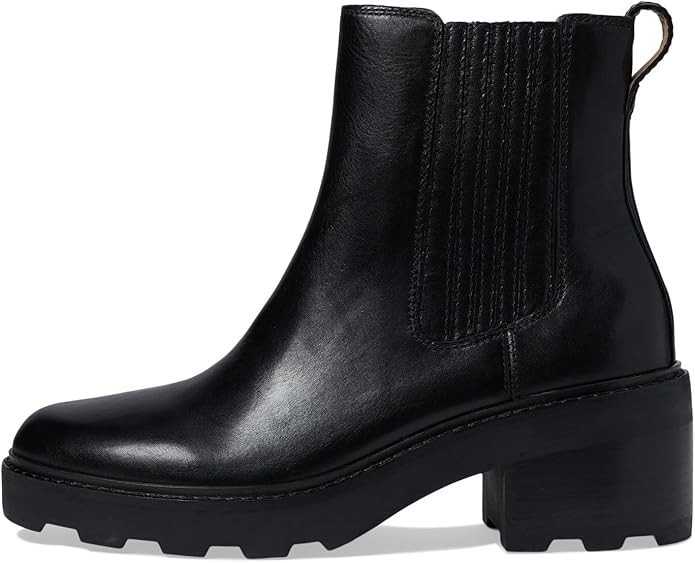 Madewell The Gwenda Platform Ankle Boots in Leather True Black, Size 6