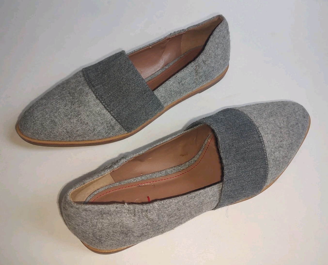 ED Ellen Degeneres Womens Karlin Grey Felted Wool Flats Shoes Slip On Shoes 8.5