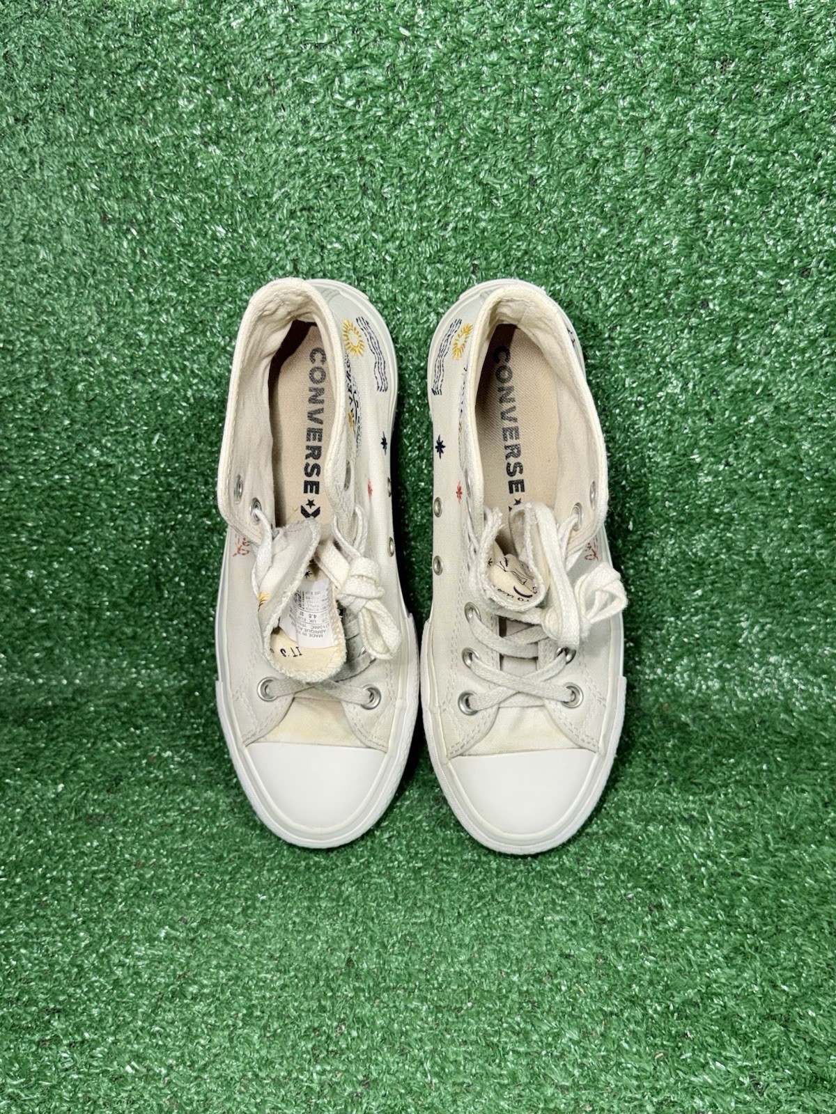 Converse Chuck Taylor All Star Platform White Floral Casual Shoes Women Size 6.5
