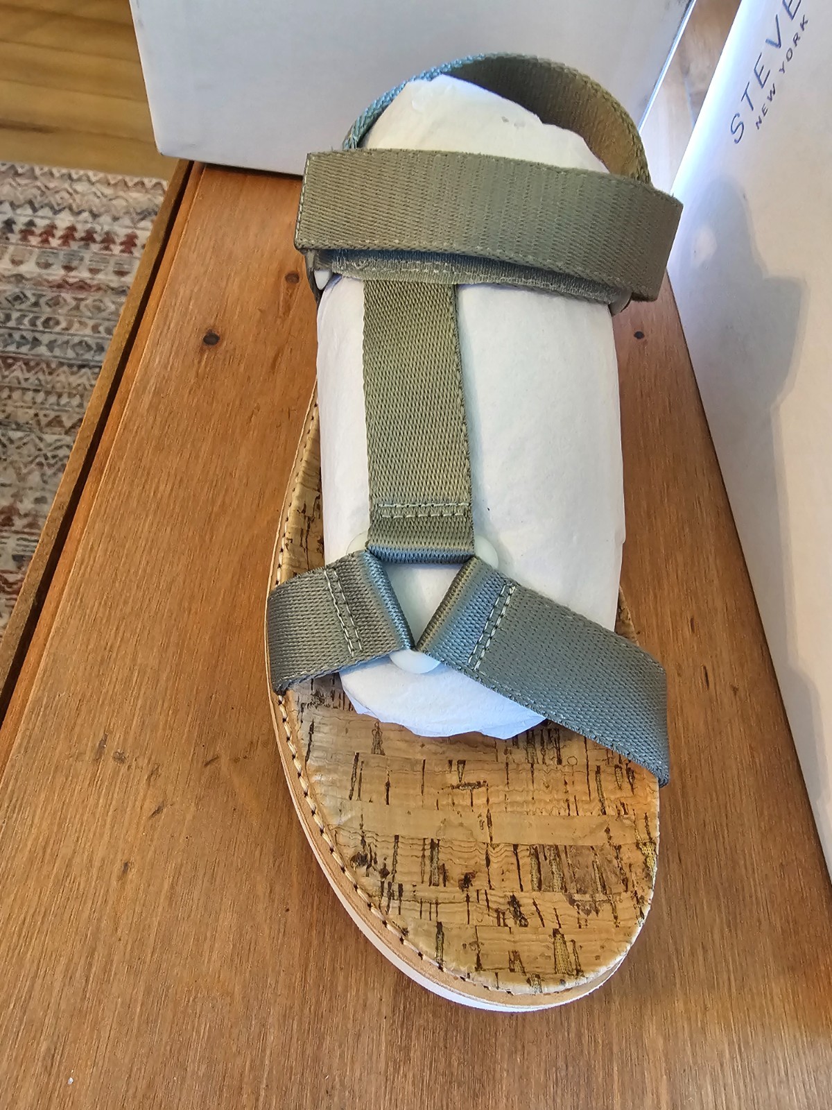 STEVEN New York Olive Green Platform Sandal