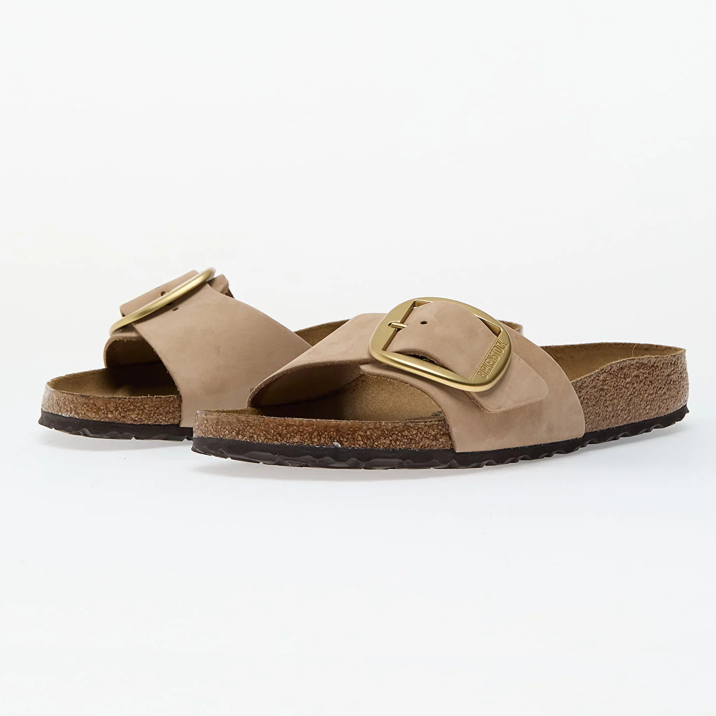 Birkenstock Women’s Madrid Big Buckle Sandcastle Nubuck Leather Sandals EU37-41