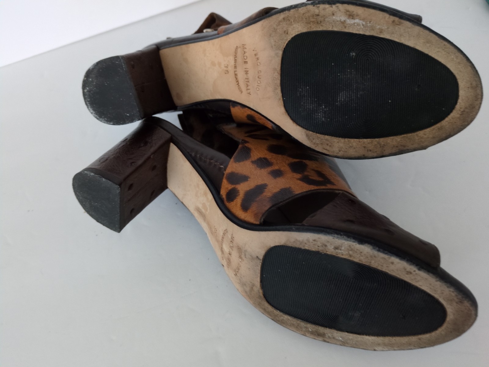 Anyi Lu Athena Expresso/ Brown Leopard/ Peep Toe/ Size 36 US 6 (KS8)