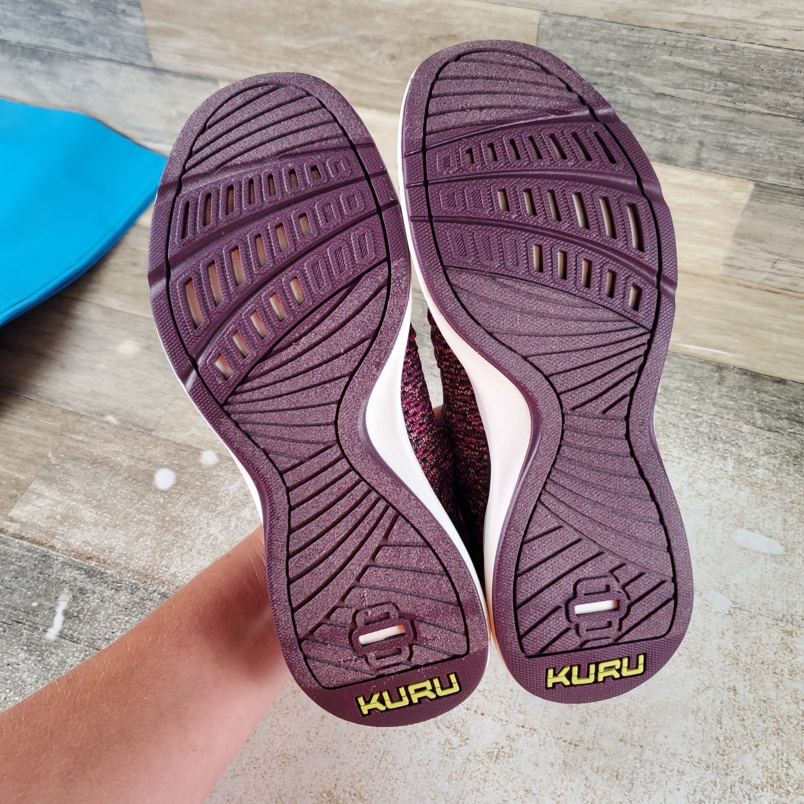 Kuru Stride Womens Shoes Sz 7.5 Plum Purple Confetti Knit Slip On Walking Shoes