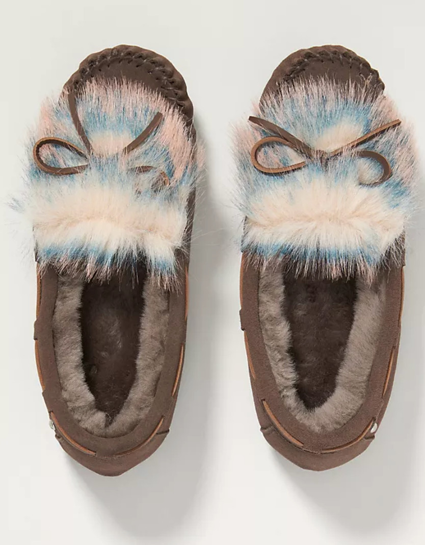 NEW EMU AUSTRALIA x ANTHROPOLOGIE GRAY LAVA AMITY MOCCASINS SLIPPERS SHOES 7