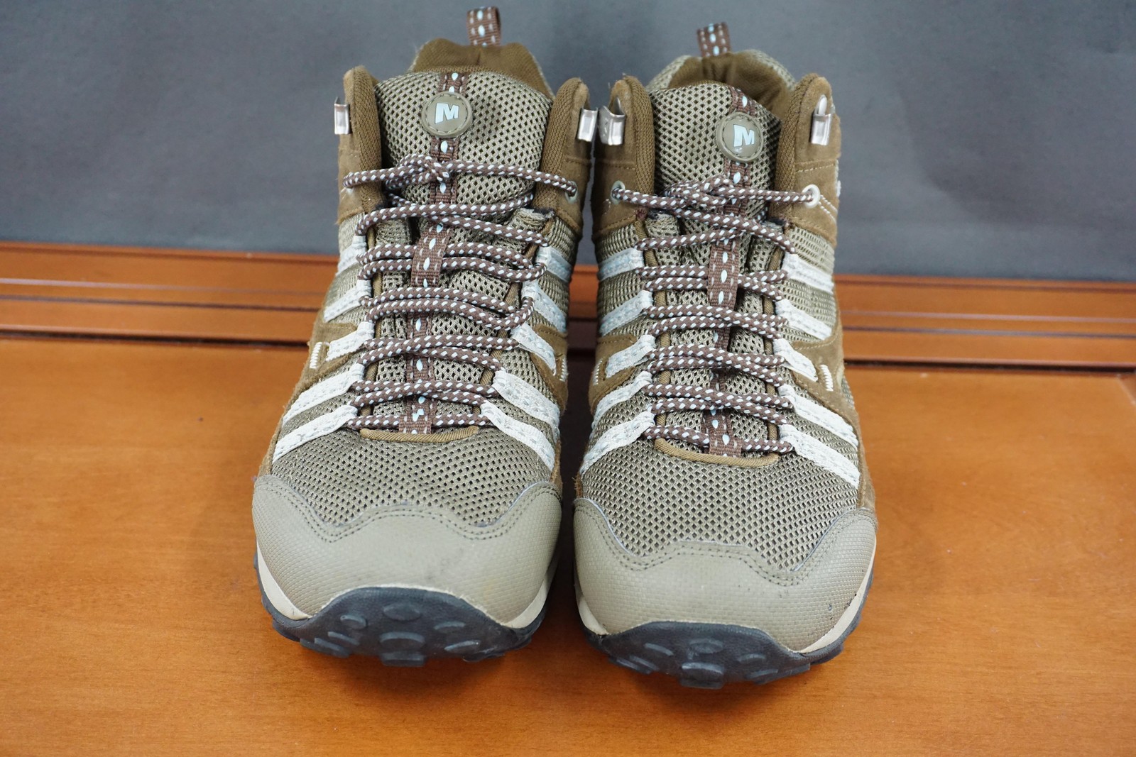 Merrell Payette Hiking Shoes Womens 8 Brown Waterproof Suede Mesh Trail Sneakers