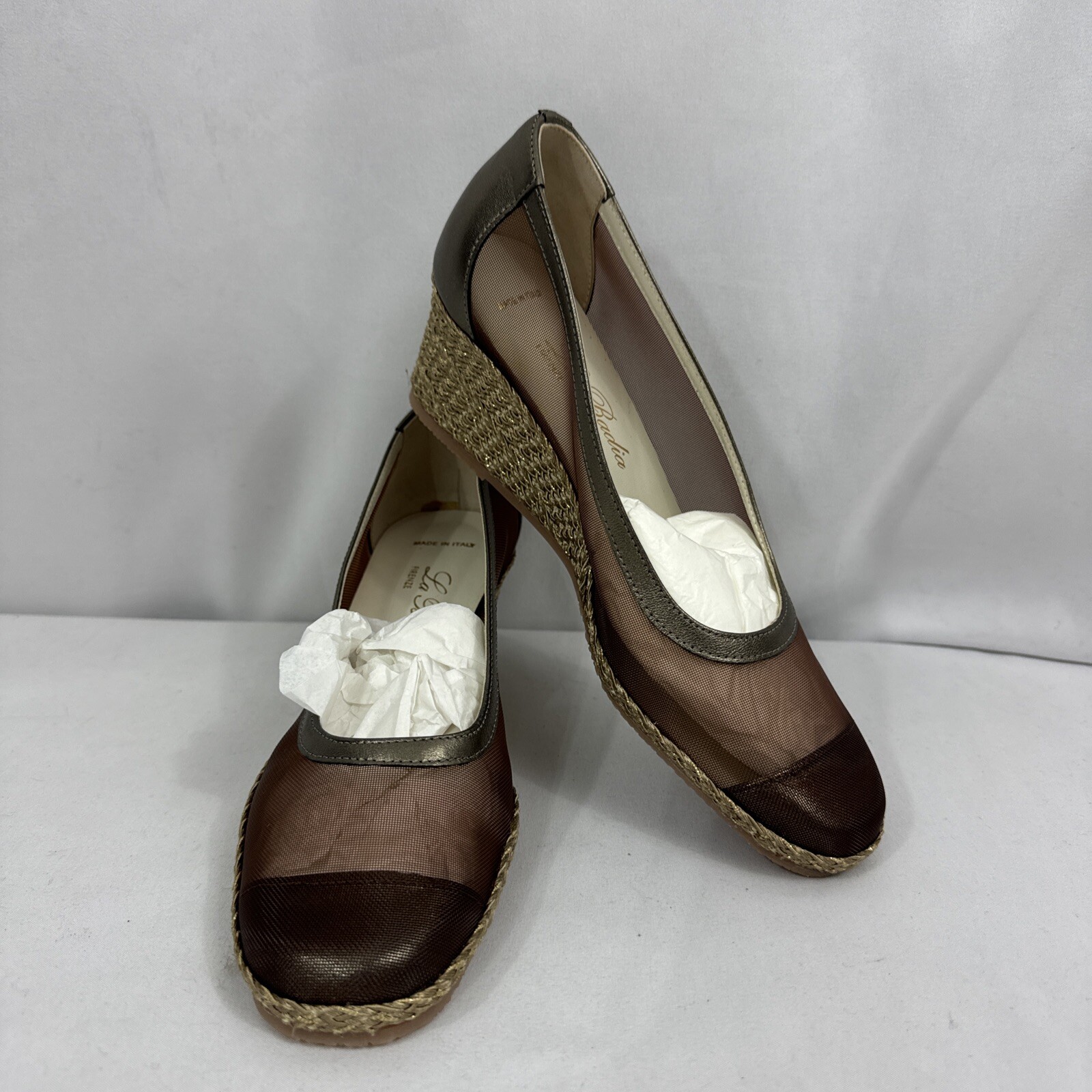 La Badia Firenze Women’s Bronze Shoes 37 1/2 Made in Italy